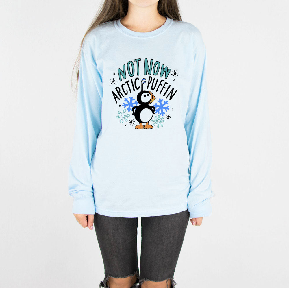 Not Now Arctic Puffin Long Sleeve Tee - Femfetti