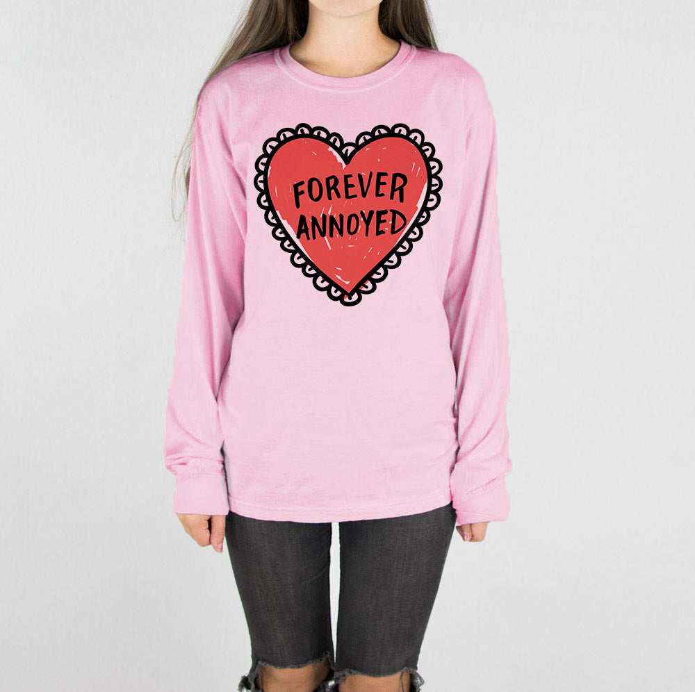 Forever Annoyed Heart Long Sleeve Tee - Femfetti