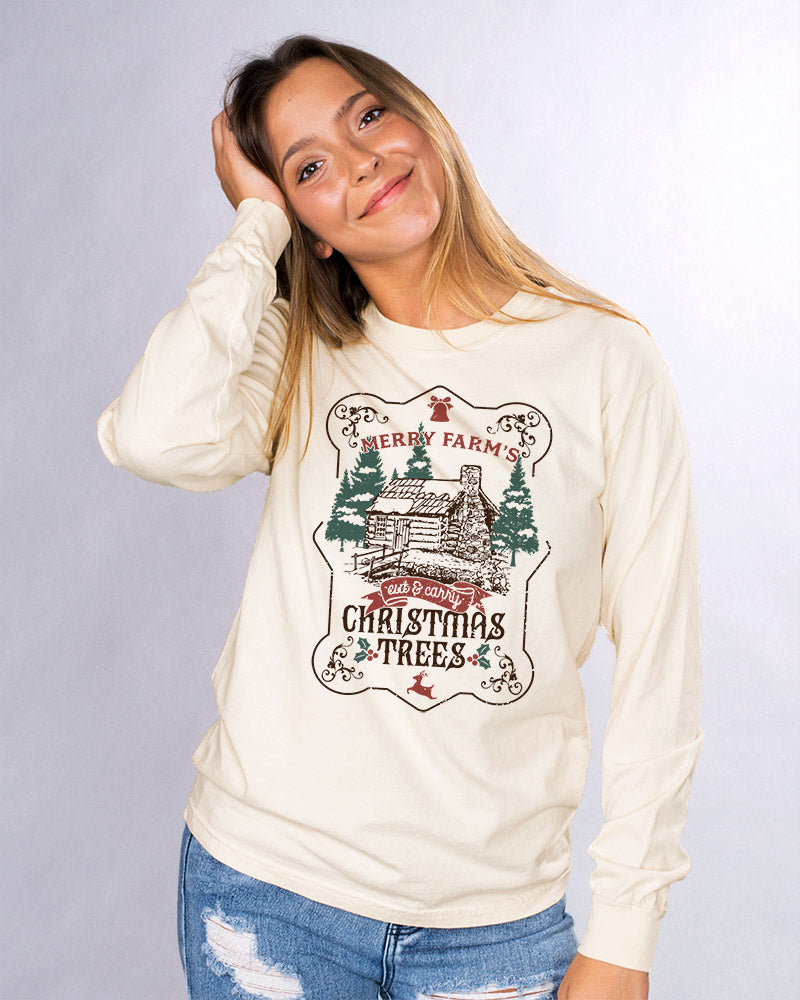 Merry Farms Christmas Trees Long Sleeve Tee