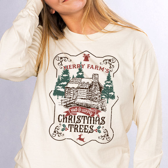 Merry Farms Christmas Trees Long Sleeve Tee