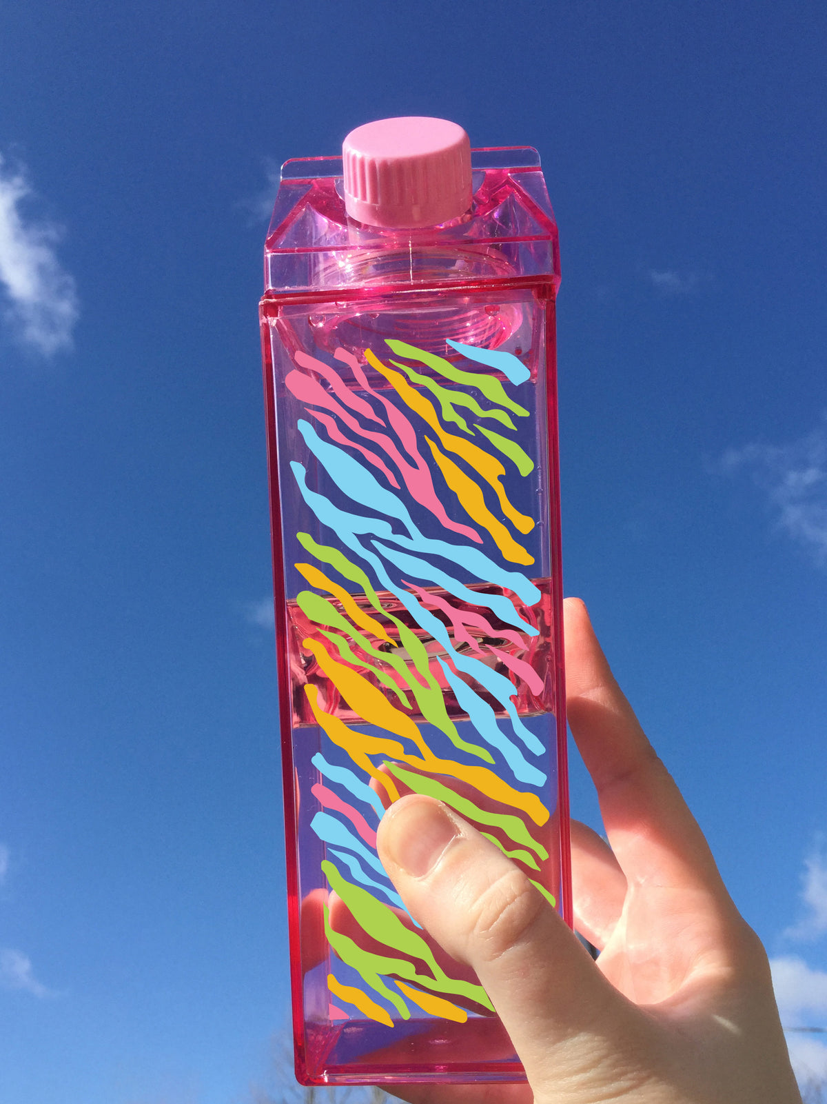 Rainbow Zebra Print Milk Carton
