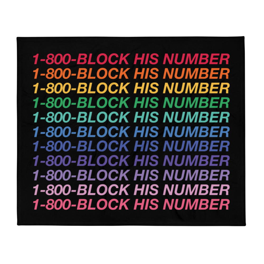 Block His Number Throw Blanket
