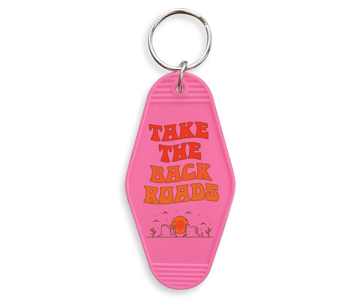 Take The Backroads Motel Keychain