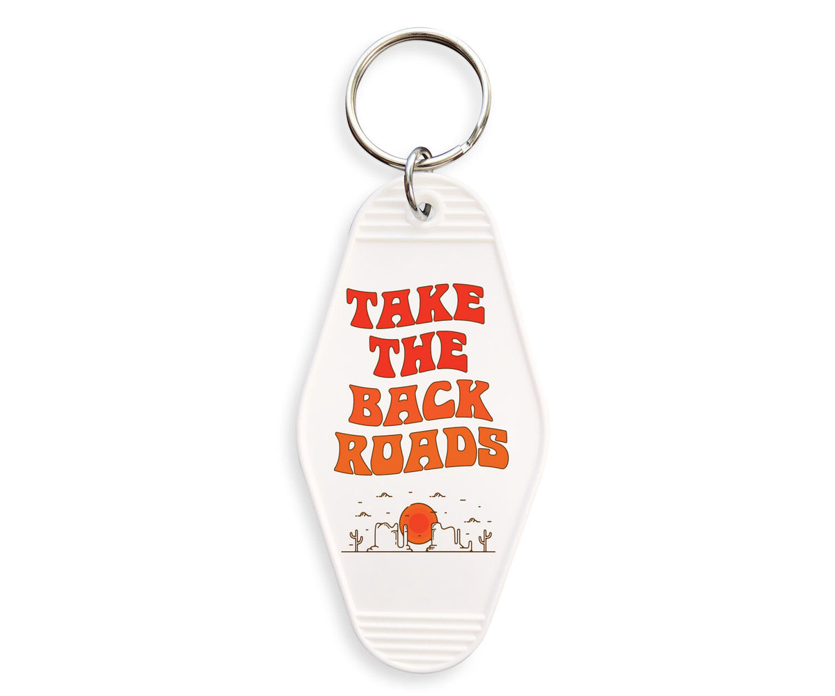 Take The Backroads Motel Keychain