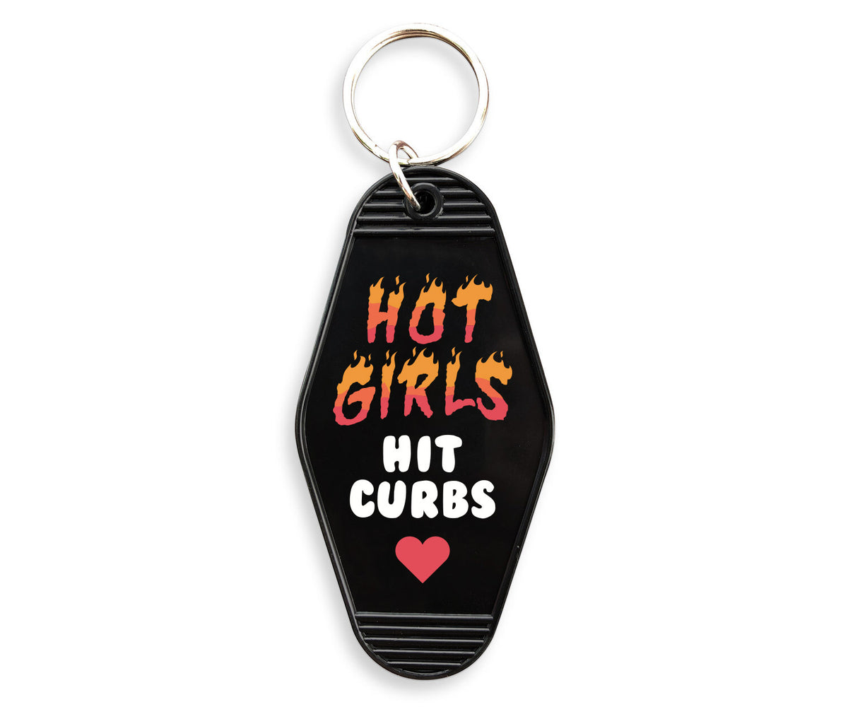 Hot Girls Hit Curbs Motel Keychain