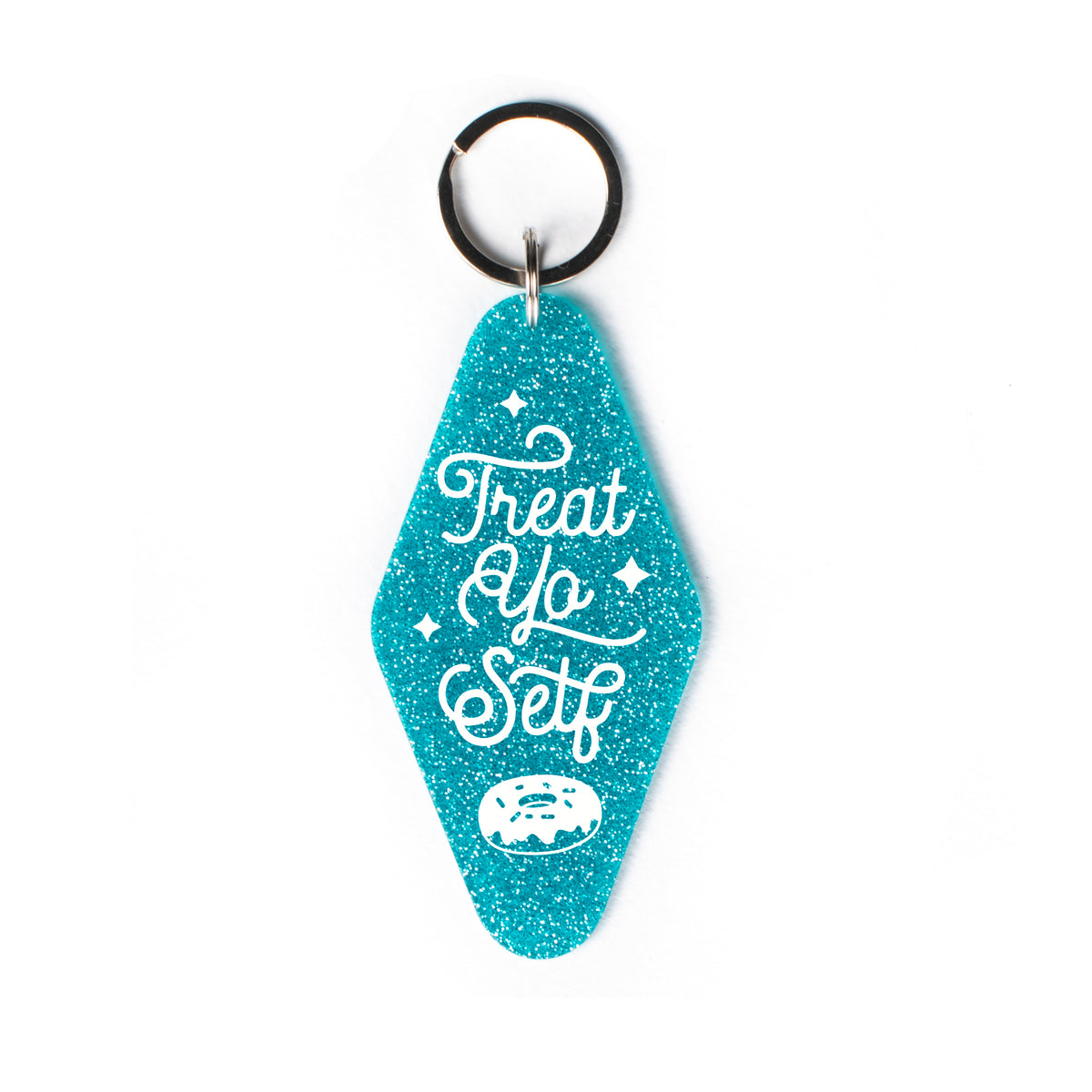Treat Yo Self Glitter Keychain