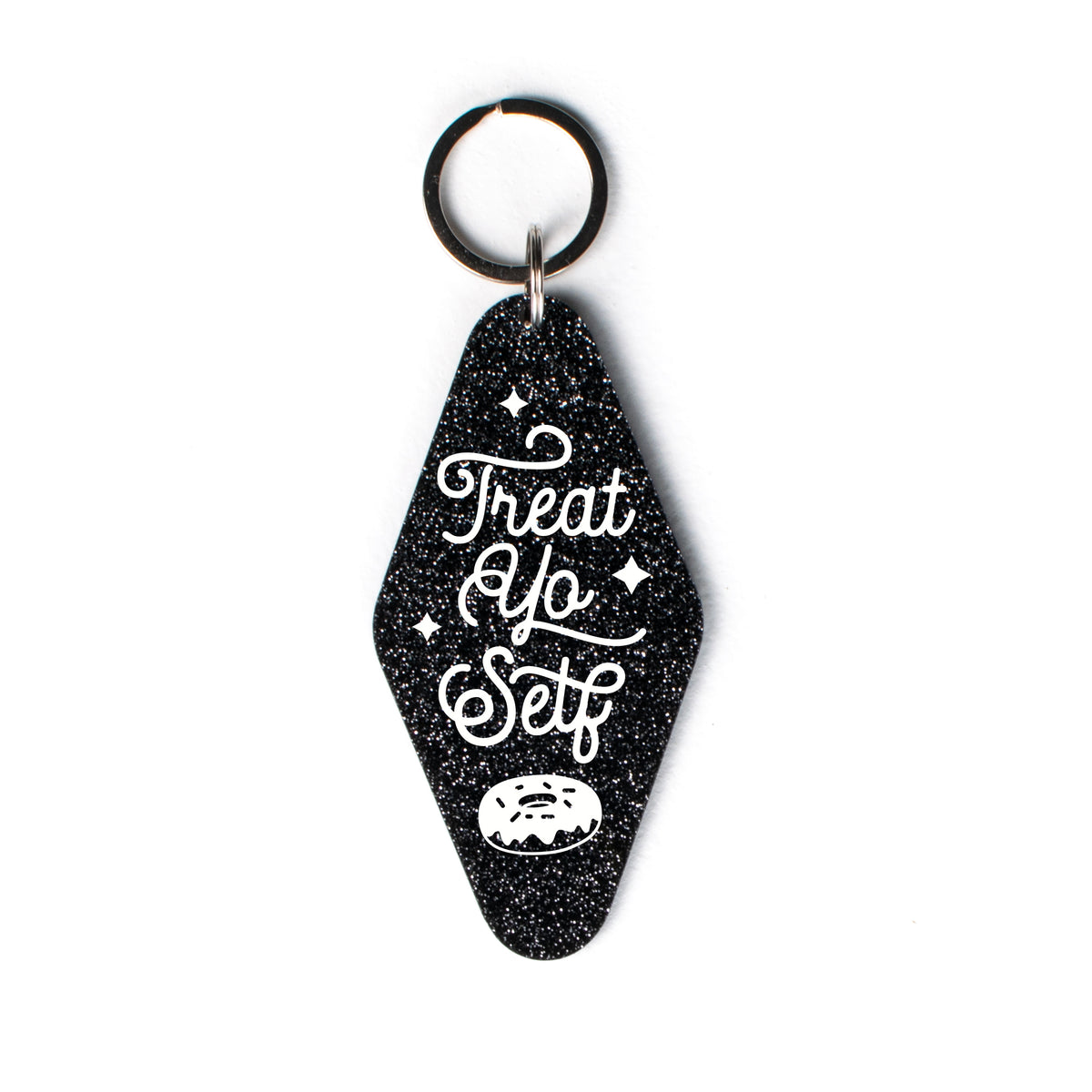 Treat Yo Self Glitter Keychain