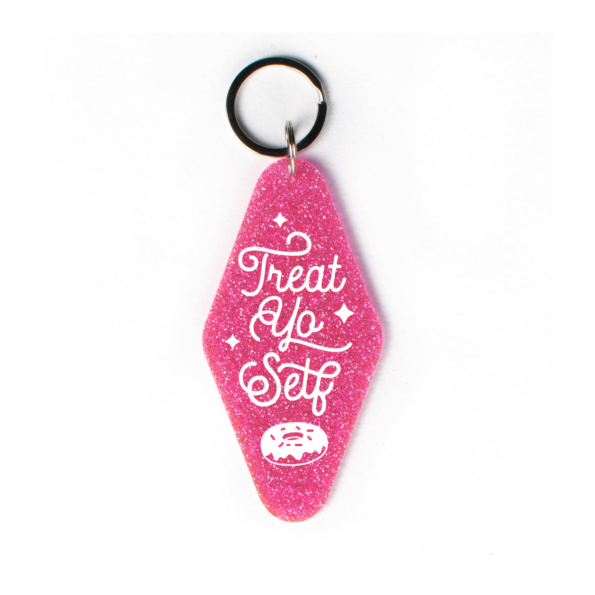 Treat Yo Self Glitter Keychain