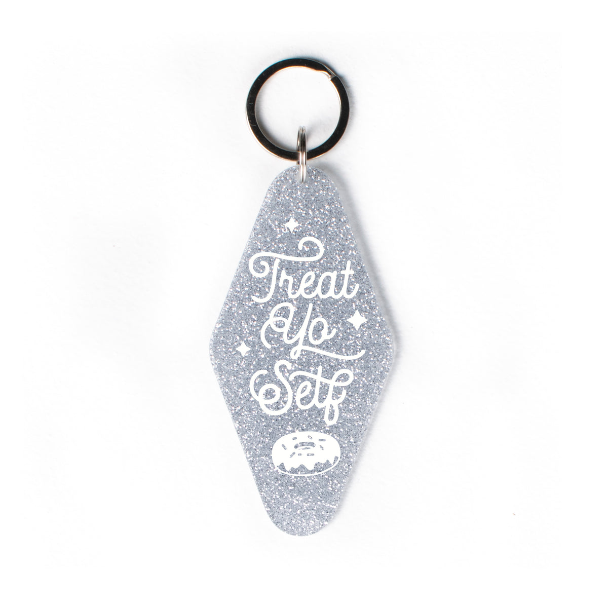 Treat Yo Self Glitter Keychain