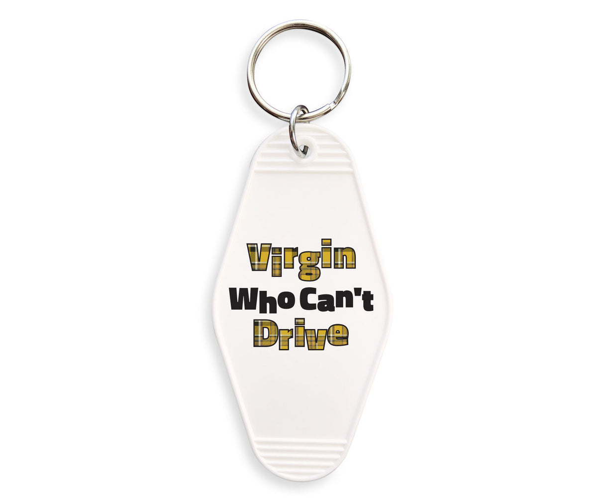 Virgin Who Can&#39;t Drive Motel Keychain