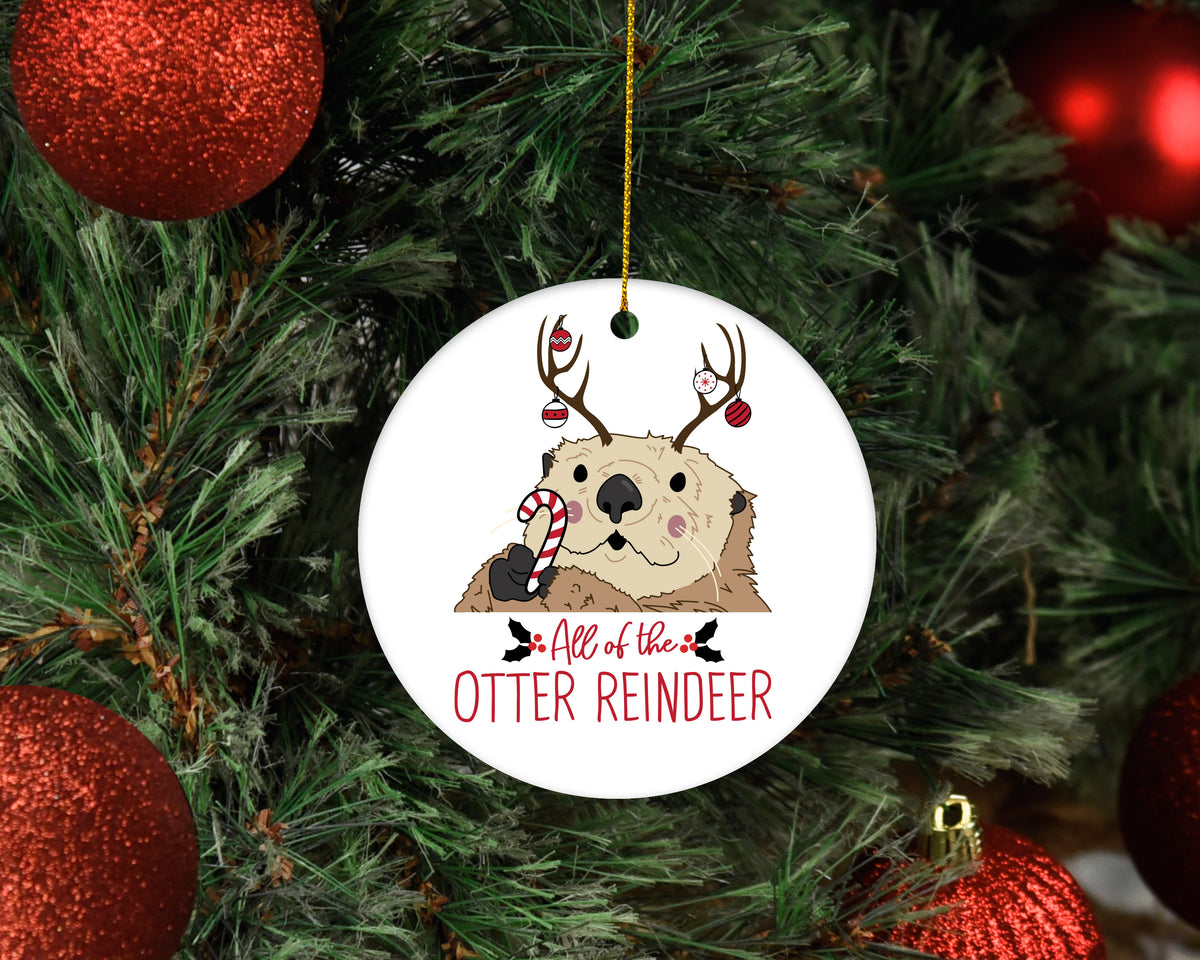 Otter Reindeer Ornament