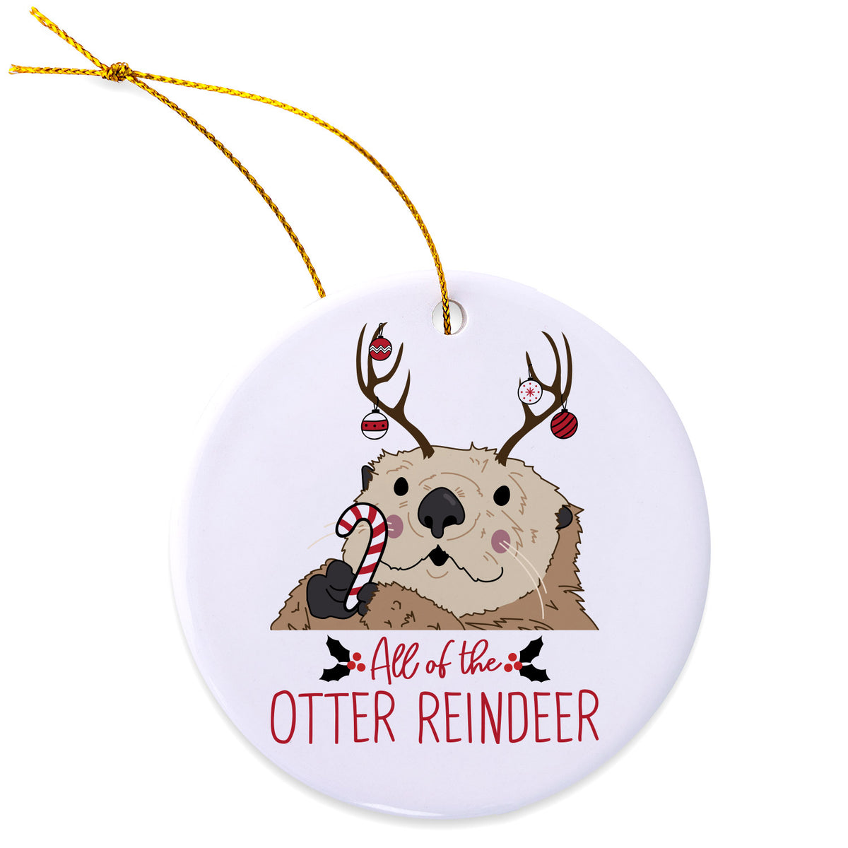 Otter Reindeer Ornament