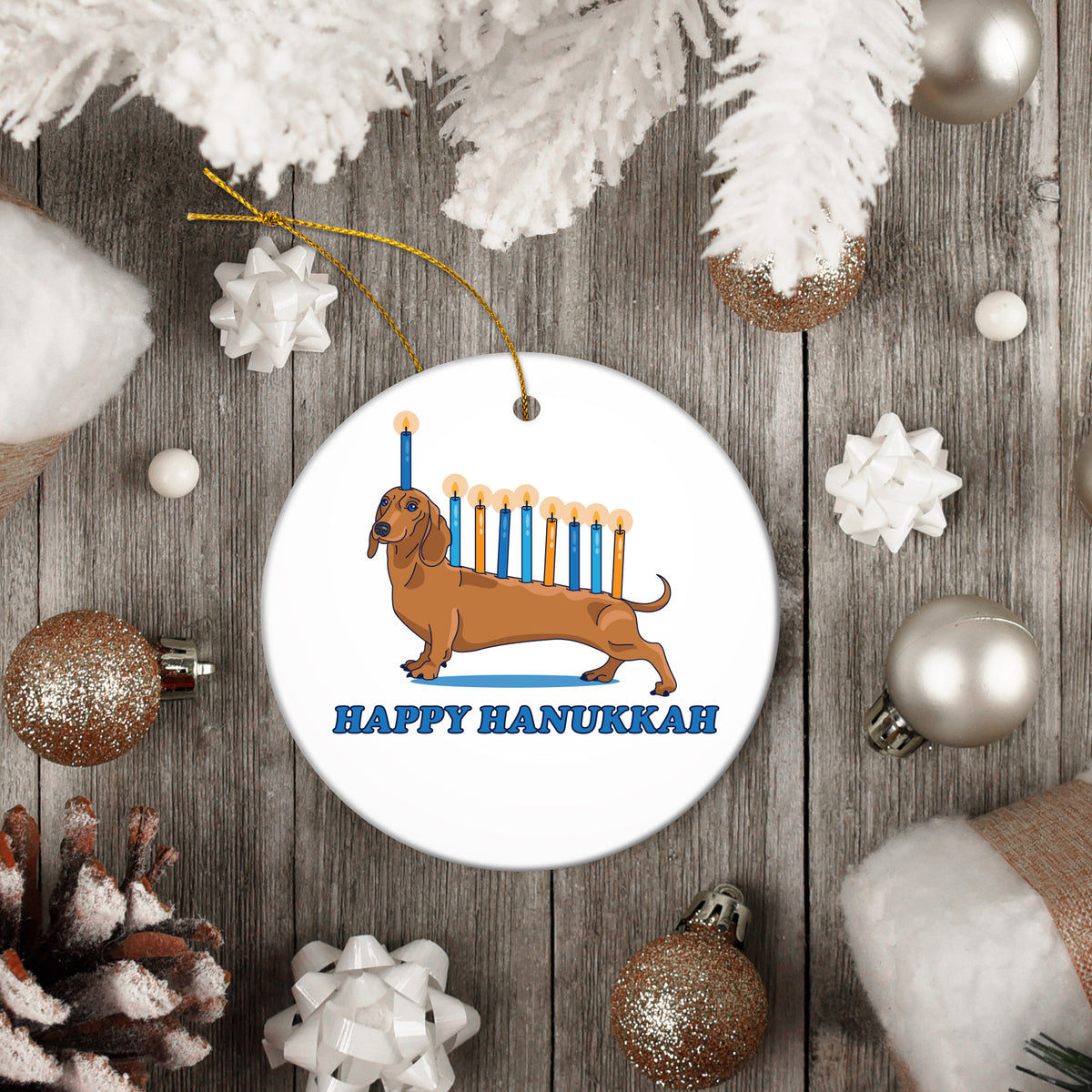 Weiner Dog Menorah Ornament