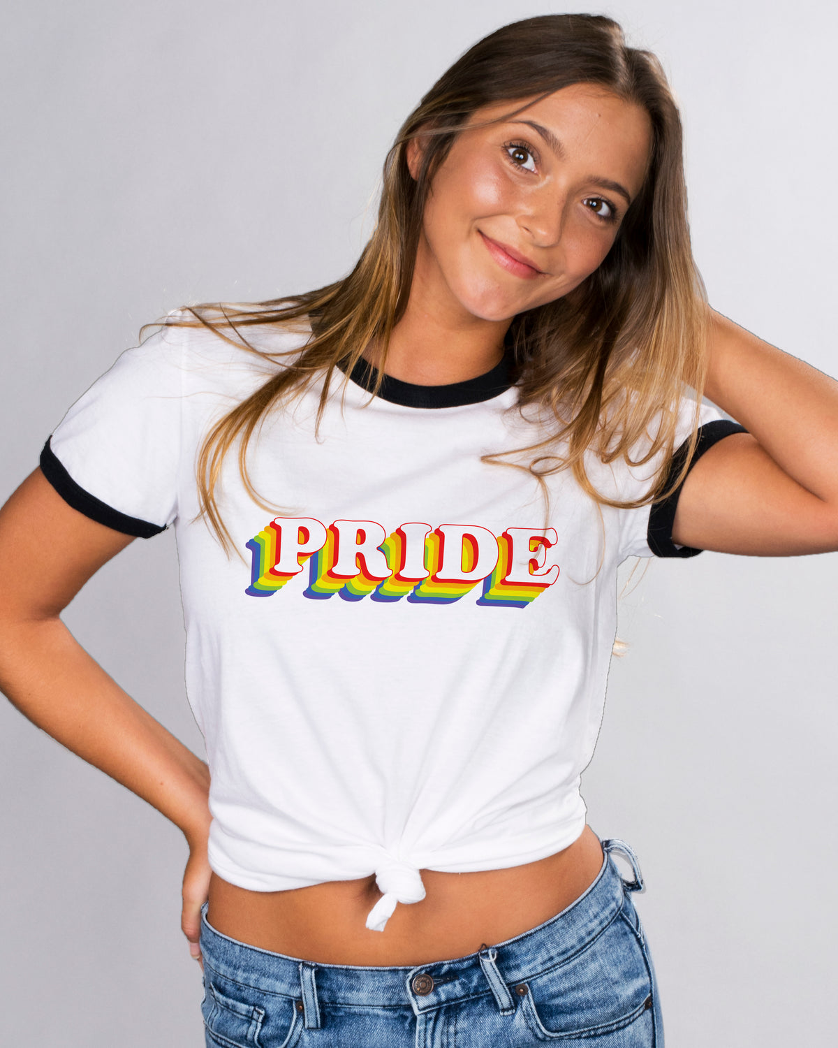 Pride Rainbow Ringer Tee - Femfetti