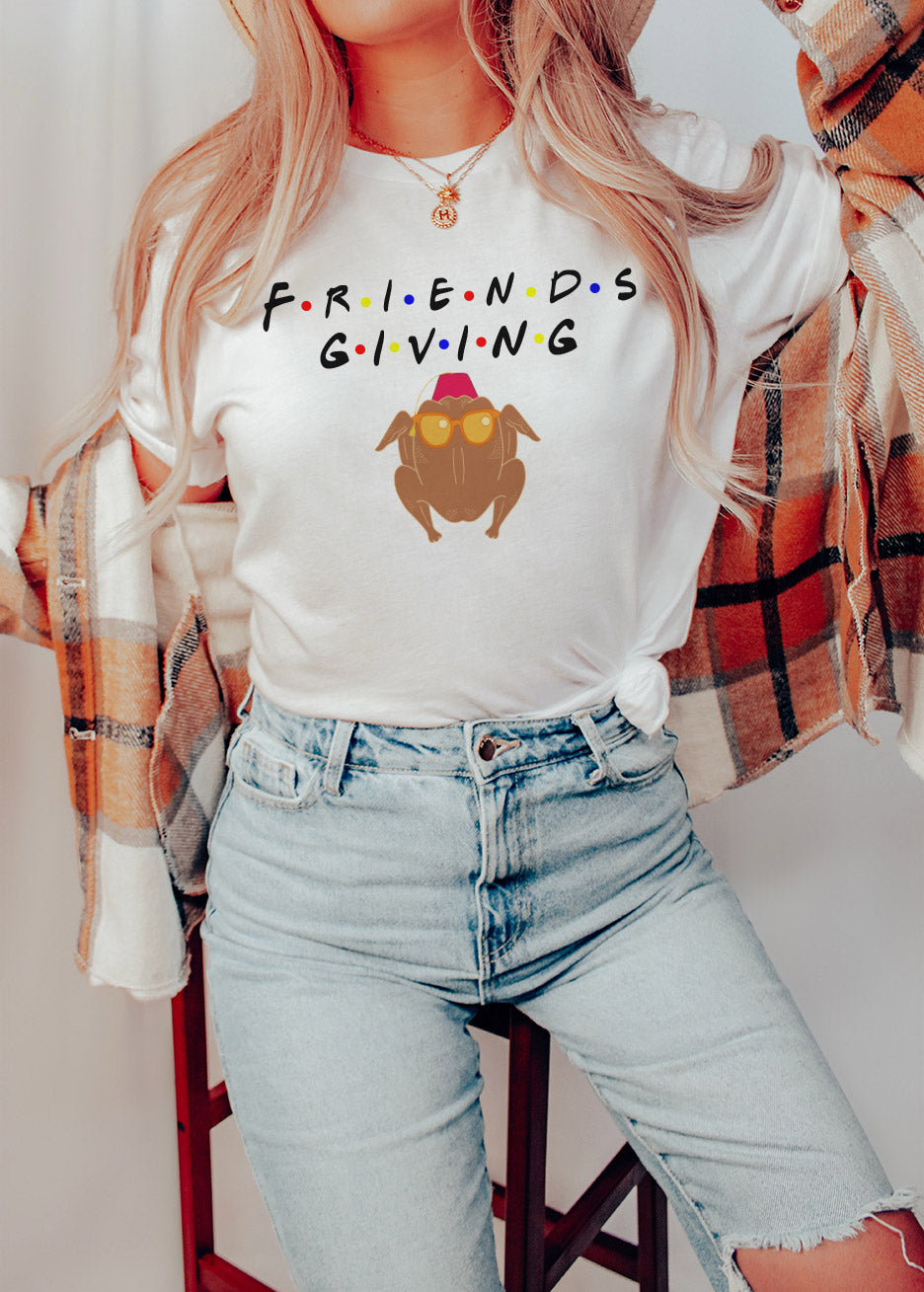 Turkey Head Friendsgiving Shirt