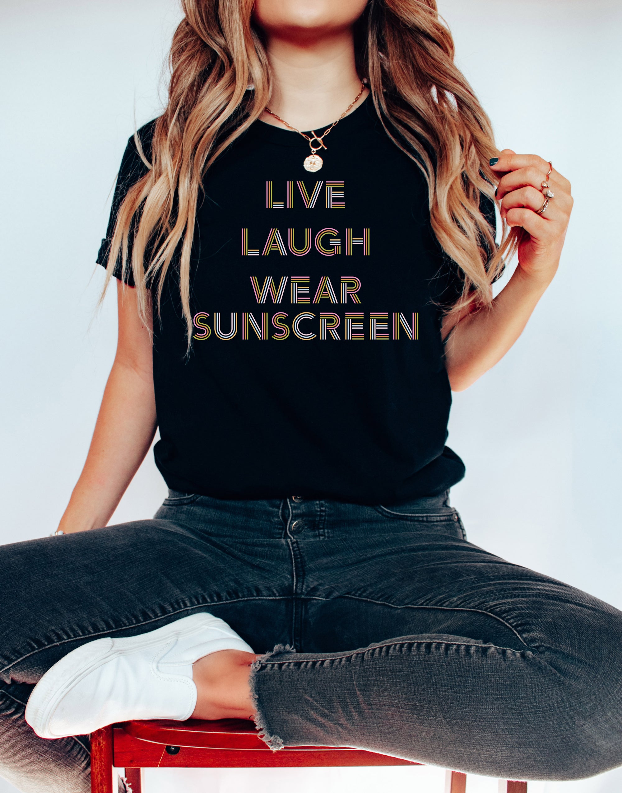 Live Laugh Wear Sunscreen Shirt - Femfetti