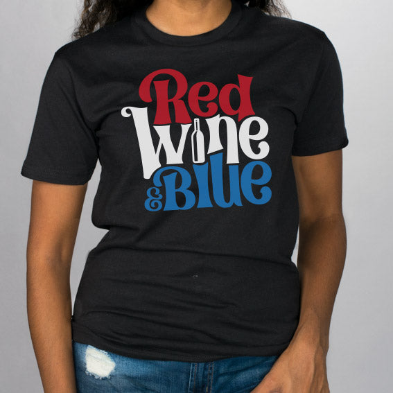 Red Wine and Blue Shirt