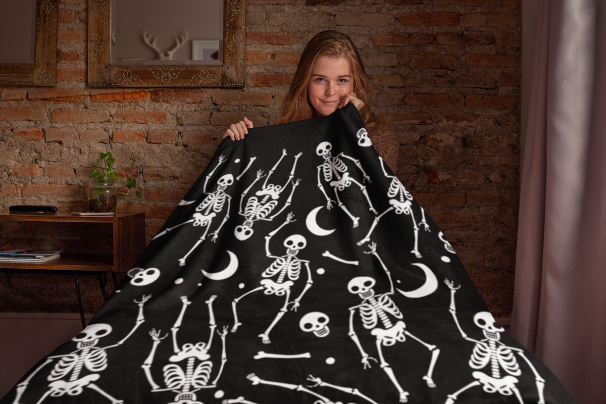 Skeleton Pattern Throw Blanket